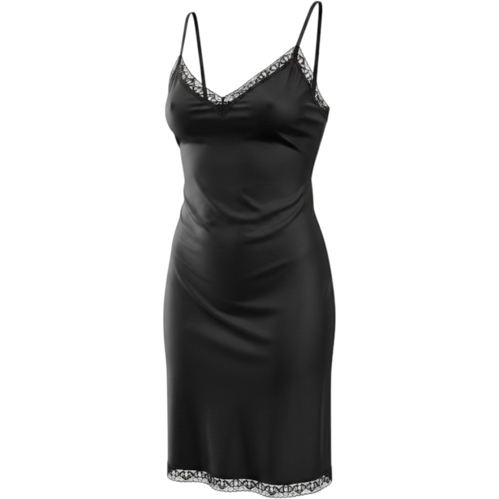Vassarette Black Lace Trim Full Slip Dress NWT Size 38 Large